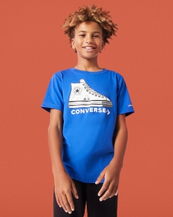Camisetas Converse Printed Sneaker Para Niño - Azul Real | Spain-4326